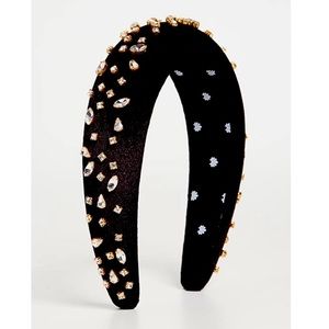 Black crystal velvet headband by Lele Sadoughi